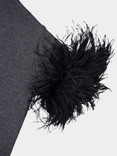 Valentino Garavani Dark Grey Wool Jumper with Feathers
