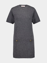 Valentino Garavani Dark Grey Wool Knit Mini Dress