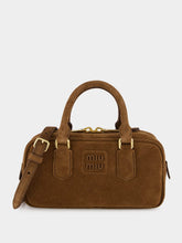 Miu Miu Cocoa Brown Suede Arcadie Top-Handle Bag