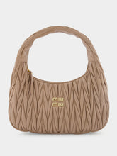 Miu Miu Wander Matelassé Beige Shoulder Bag