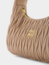 Miu Miu Wander Matelassé Beige Shoulder Bag