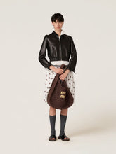 Miu Miu Cocoa Brown Raffia-Effect Woven Hobo Bag