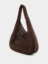 Miu Miu Cocoa Brown Raffia-Effect Woven Hobo Bag