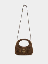 Miu Miu Dark Brown Wander Matelassé Suede Hobo Bag
