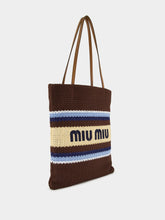 Miu Miu Raffia-Effect Woven Tote Bag