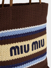 Miu Miu Raffia-Effect Woven Tote Bag