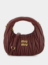 Miu Miu Bordeaux Wander Matelassé Nappa Mini Hobo Bag