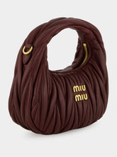 Miu Miu Bordeaux Wander Matelassé Nappa Mini Hobo Bag