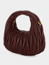 Miu Miu Bordeaux Wander Matelassé Nappa Mini Hobo Bag