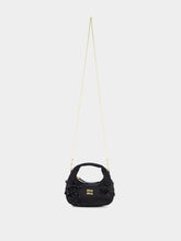 Miu Miu Black Wander Embroidered Satin Duchesse Mini Bag