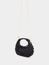 Miu Miu Black Wander Embroidered Satin Duchesse Mini Bag