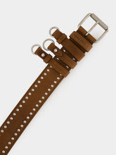 Miu Miu Oak Brown Studded Leather Belt