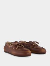 Miu Miu Sienna Brown Unlined Bleached Leather Boat Shoes