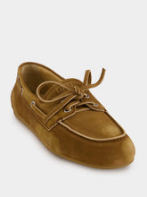 Miu Miu Cinnamon Faded Suede Boat Loafers
