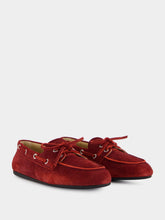 Miu Miu Red Calf Leather Moccasins with Laces