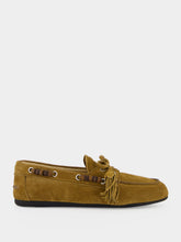 Miu Miu Camel Suede Tassel Deck Shoes