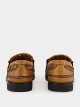 Miu Miu Cognac Woven Leather Penny Loafers