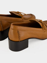 Miu Miu Cognac Leather Heeled Loafers