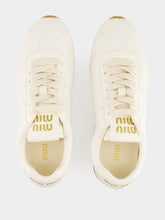 Miu Miu Ivory Plume Nappa Leather Sneakers