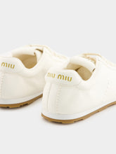 Miu Miu Ivory Plume Nappa Leather Sneakers