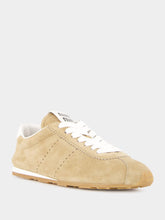 Miu Miu Desert Beige Plume Suede Sneakers