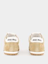 Miu Miu Desert Beige Plume Suede Sneakers