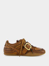 Miu Miu Cognac Leather Sneakers with Buckle