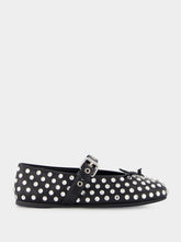Miu Miu Black Crystal Embellished Ballerina Shoes