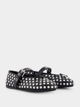 Miu Miu Black Crystal Embellished Ballerina Shoes