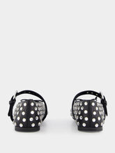 Miu Miu Black Crystal Embellished Ballerina Shoes