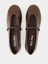 Miu Miu Dark Brown Nappa Leather Ballerinas