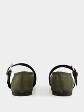Miu Miu Olive Green Mesh Fabric Ballerinas