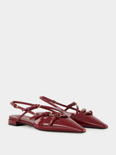 Miu Miu Crimson Patent Slingback Ballerinas