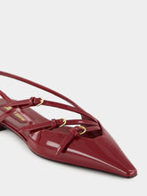 Miu Miu Crimson Patent Slingback Ballerinas