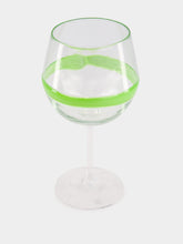 Vetreria Murano Green Stripe Design Wine Glass