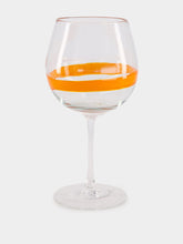 Vetreria Murano Orange Stripe Design Wine Glass