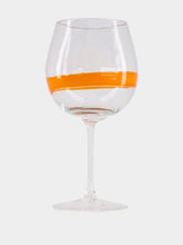 Vetreria Murano Orange Stripe Design Wine Glass
