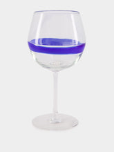 Vetreria Murano Royal Blue Stripe Design Wine Glass