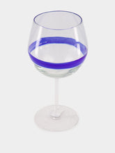 Vetreria Murano Royal Blue Stripe Design Wine Glass