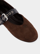 Miu Miu Dark Brown Suede Ballerinas