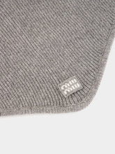Miu Miu Grey Wool Cashmere Knit Scarf