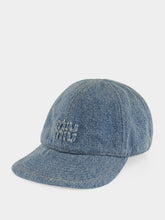 Miu Miu Sapphire Blue Washed Denim Baseball Cap