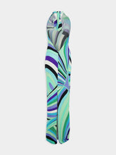 Pucci Iride Print Silk Maxi Halter Dress
