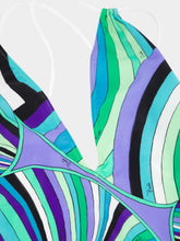 Pucci Iride V-Neck Swimsuit in Verde Lilia Print