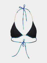 Pucci Emerald Iride Print Chain Bikini Top