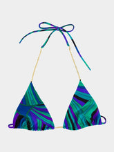 Pucci Emerald Iride Print Chain Bikini Top