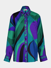 Pucci Emerald Printed Silk Twill Shirt