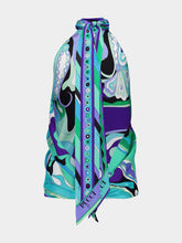 Pucci Green and Lilac Halter Silk Twill Top