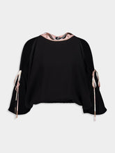Pucci Black Cape Blouse with Printed Details