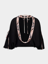 Pucci Black Cape Blouse with Printed Details